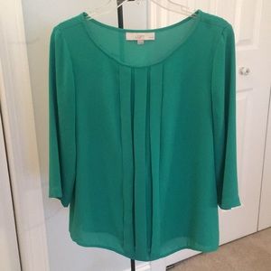 LOFT Petite Large Pleated Top